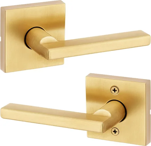 Miniatura 55 de Kwikset Halifax Manija interior de puerta de privacidad con cerradura, manija de puerta para baño y dormitorio, cerradura de botón de presión sin