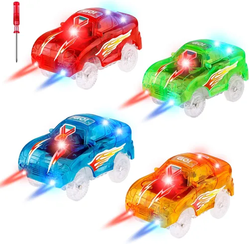 Miniatura 8 de FancyWhoop Solo repuesto para autos de pistas – Coches mágicos iluminados para pistas compatibles con autos de juguete que brillan en la oscuridad