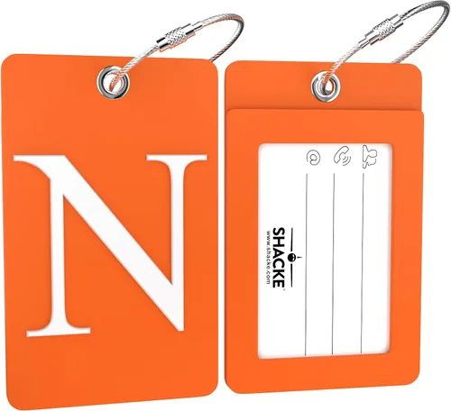 Miniatura 38 de Etiqueta de equipaje con inicial, totalmente flexible, con aro de acero inoxidable, letra G