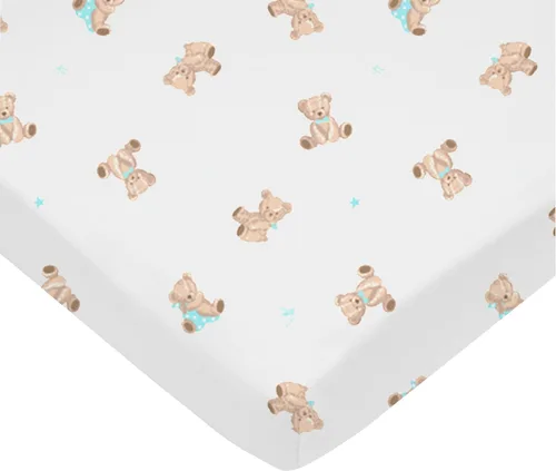 Miniatura 35 de American Baby Company Sábana bajera ajustable para mini cuna 100% algodón natural, de 38" x 24", suave y transpirable, sábana pequeña tipo nido Azul