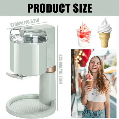 Miniatura 3 de Máquina para hacer helados, máquina eléctrica casera para hacer helado, mezclas y batidos, máquina para hacer yogur congelado con doble aislamiento