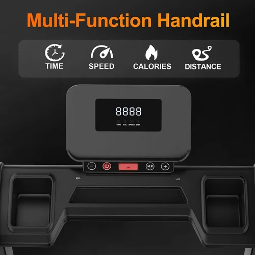 Miniatura 2 de Caminadora plegable con inclinación, cintas de correr para el hogar con manubrios, silenciosa, sin escobillas, portátil, para correr, caminar