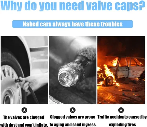 Miniatura 2 de Osilly Tapones de válvula de vástago de neumático de automóvil, 4 piezas de cubiertas de vástago de válvula de aleación de aluminio, resistentes a