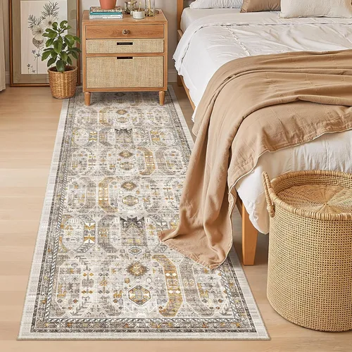 Miniatura 232 de Madane Tapete lavable de 2 x 10 pies para pasillo, cocina, recibidor, clásico, suave, antideslizante para interiores, casa de campo, baño, sala
