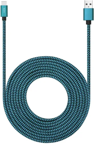 Miniatura 8 de RoFI Cable USB tipo C de 15 pies con carga rápida de 3 A, cable de carga USB C trenzado de nailon ultra largo y extremadamente duradero para Galaxy