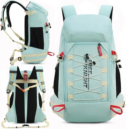 Miniatura 2 de Bseash Mochila impermeable de 40 L para senderismo, camping, con cubierta para lluvia, deportes al aire libre, para esquí, ciclismo (verde leche)