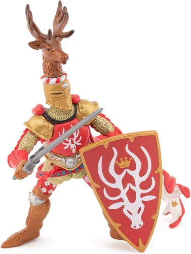 Miniatura 2 de Papo Figura de la era medieval, caballero ciervo rojo