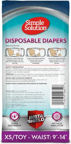Miniatura 7 de Simple Solution Pañales desechables para perros, pañales para perras, entrenamiento de cachorros para ir al baño, protección contra incontinencia