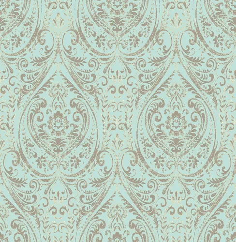 Miniatura 3 de NuWallpaper NU1689 - Papel pintado de damasco bohemio, color índigo Azul