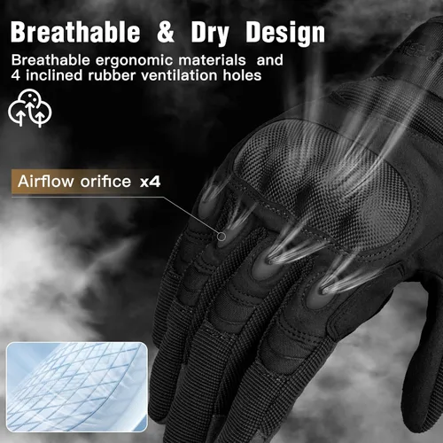 Miniatura 2 de FREE SOLDIER Guantes de exterior para hombres, guantes de motocicleta para ciclismo, senderismo, camping, escalada, guantes de airsoft