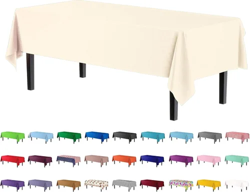 Miniatura 63 de Party Solids Paquete de 4 manteles de plástico color azul aguamarina, 54 x 108 pulgadas, mantel desechable para fiestas y pícnics