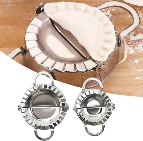 Miniatura 4 de Hoypeyfiy 2 prensas para hacer ravioles de bola de masa hervida, máquina de bolas de masa de acero inoxidable, molde Wonton, herramienta fácil