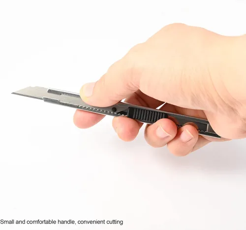 Miniatura 4 de FOSHIO Cuchillo utilitario retráctil con cuchilla de 30 grados desmontable de 9 mm, cortador de caja, cuchilla para corte de vinilo y papel