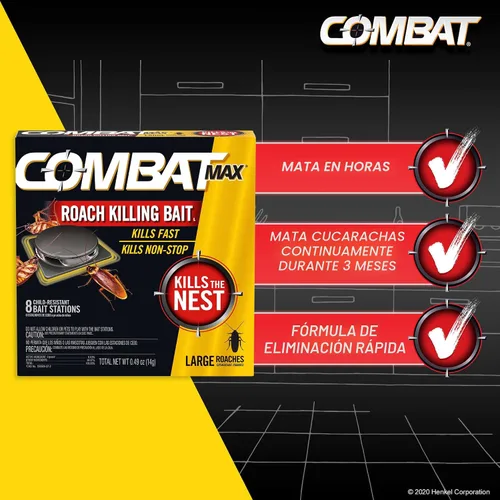 Miniatura 3 de Combat Max - Cebo para matar cucarachas grandes, 8 unidades (paquete de 1)