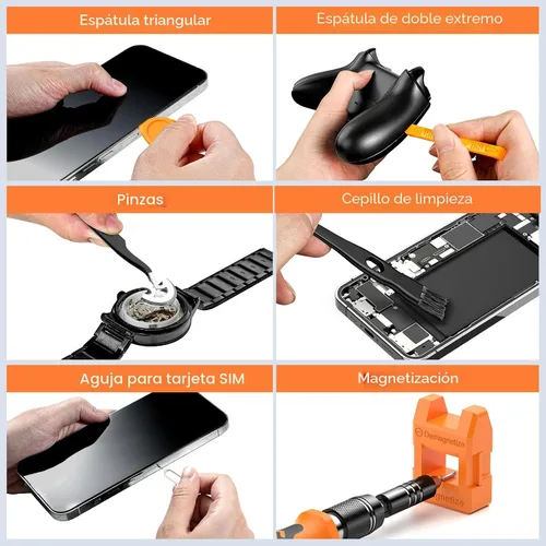 Miniatura 6 de JOREST Juego de destornilladores de precisión 117 en 1, regalos de herramientas para hombres, mini kit de herramientas de reparación con puntas