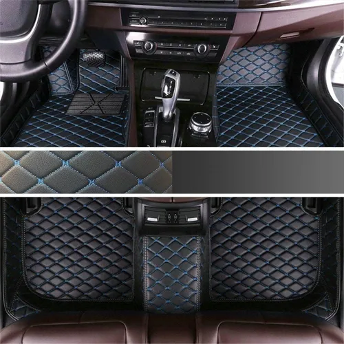 Miniatura 9 de Alfombrillas personalizadas para el 99 % de los sedán, SUV, deportivos, forros de cuero, para todo tipo de clima, tapetes de automóvil (rayas negras)