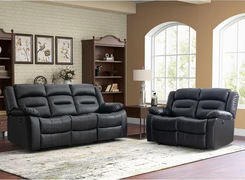 Miniatura 10 de EBELLO Sofá Reclinable Eléctrico de Piel Sintética para Dos Personas, Juego de Sofá Reclinable de 3 Asientos, Juego de Sillón Sofá Reclinable Marrón