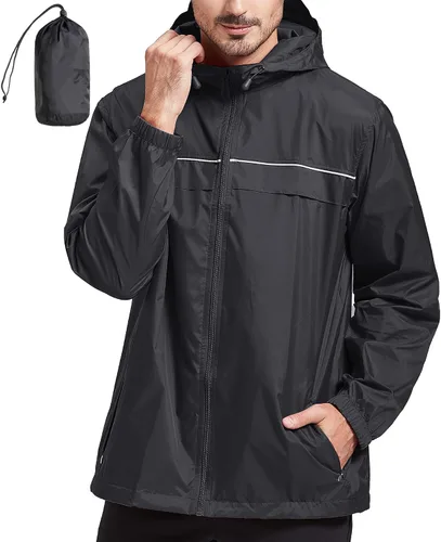 Miniatura 27 de SWISSWELL Chaqueta impermeable para hombre, rompevientos, ligera con capucha para uso diario casual