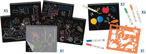 Miniatura 5 de Floss & Rock 47P5966 - Cuaderno de bocetos con pizarra, multicolor, mediano