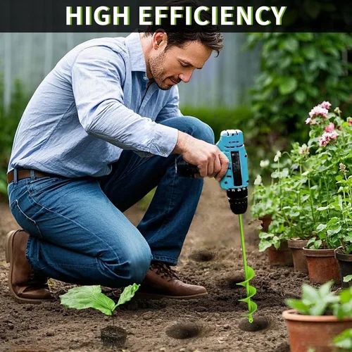 Miniatura 6 de TCBWFY Paquete de 4 brocas de taladro en espiral para jardín – Acero resistente de alta durabilidad, resistente a la corrosión – Perfecto