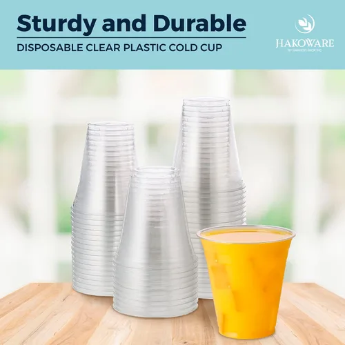 Miniatura 3 de HAKOWARE de Harvest Pack, 1000 unidades, vasos de plástico ultra transparentes de 16 onzas, vasos desechables para fiestas de boda, vasos