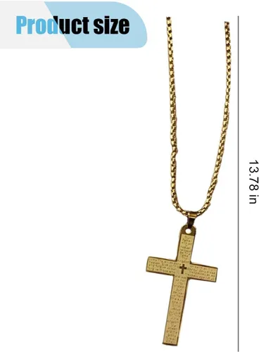 Miniatura 2 de Abalorio de acero inoxidable con cruz de automóvil con versículo de la Biblia, adorno colgante de cruz para automóvil, para hombres, mujeres y hogar