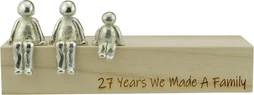 Miniatura 2 de Idea del 27 aniversario – 27 años que hicimos un adorno de metal familiar – Elige tu combinación familiar (1 niño)