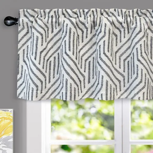 Miniatura 31 de DriftAway Briony - Cortina opaca con amarre para cocina, ajustable, diseño de globos, líneas texturizadas, estampadas, persianas romanas
