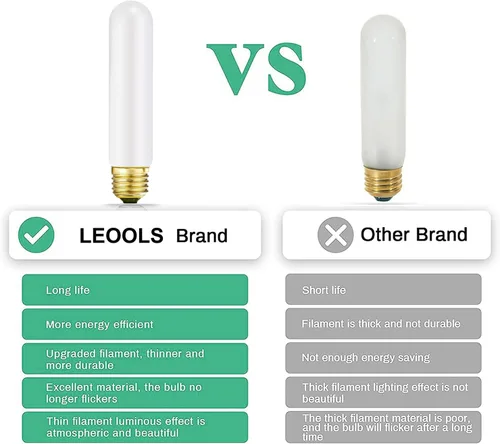 Miniatura 7 de Leools Bombilla LED esmerilada T10, bombilla LED tubular regulable E26, 8 W igual a 60 W, 3000 K, blanco suave, CRI90+, 600 lm, base E26 de T10