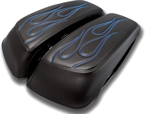 Miniatura 14 de 2014-2023 Fundas de tapa de alforja premium Flame para Harley Davidson Negro