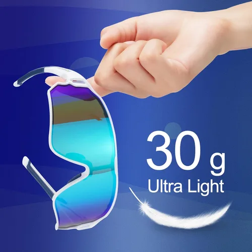 Miniatura 5 de ROCKBROS - Lentes de sol de ciclismo para mujeres y hombres, polarizados, con protección ultravioleta Blanco azul