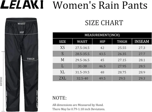 Miniatura 7 de Lelaki Pantalones de lluvia para mujer, impermeables, transpirables, ligeros, para senderismo