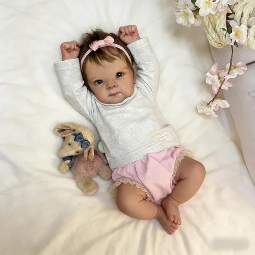 Miniatura 4 de RXDOLL Lindas Muñecas Bebé Reborn de Silicona de Cuerpo Completo para Niña de 18 pulgadas Bebé Recién Nacida Realista Niña Bebés de Silicona de Vida