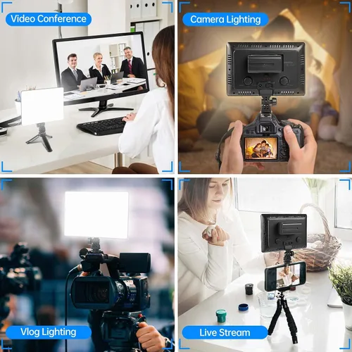 Miniatura 6 de Mettlelite SL100D - Luz de video LED bicolor en la cámara Iluminación de fotografía regulable continua Panel LED de estudio portátil 3200K-5600K