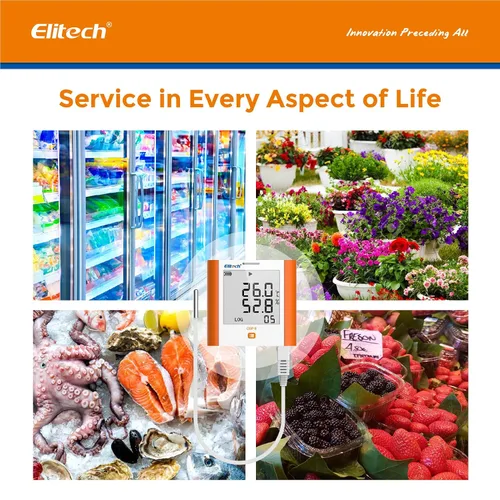 Miniatura 7 de Registrador de datos Elitech GSP-6 de temperatura y humedad, de 16,000 puntos, refrigeración, cadena fría