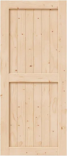 Miniatura 13 de EaseLife - Puerta corrediza de granero de madera de 28 x 84 pulgadas, puertas interiores, montaje DIY, losa de paneles de abeto natural macizo