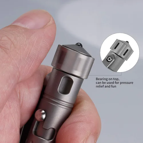 Miniatura 4 de MecArmy TPX10 Mini bolígrafo táctico de acción de perno de titanio con repuesto reemplazable, pequeño bolígrafo táctico EDC con cola giratoria