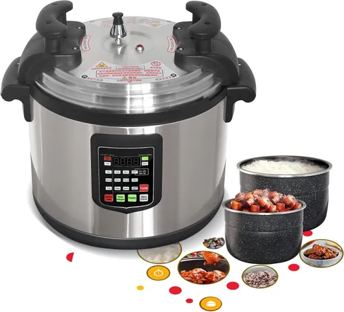 Miniatura 7 de Kolice Olla a presión comercial de 33 L, olla a presión multifunción para cocina de restaurante con olla interior antiadherente, solo para 220 V