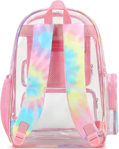 Miniatura 56 de CAMTOP Mochila transparente resistente y transparente para estudiantes, escuela, trabajo, festival, viajes, deportes, Beige, Mediana, Camtop Mochila