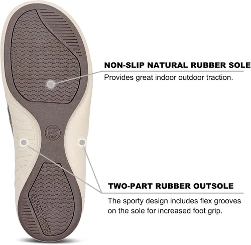 Miniatura 7 de Zapatos sin cordones para hombre, mocasines de lona para fascitis plantar con soporte para el arco, zapatos ortopédicos casuales antideslizantes