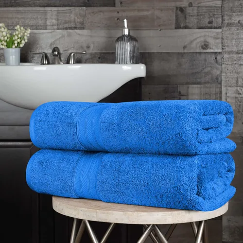Miniatura 2 de Superior Juego de 2 toallas de baño de fibra larga 100% algodón peinado de 27.64 oz/m², para baño, ducha, cocina, súper suave, afelpado, altamente