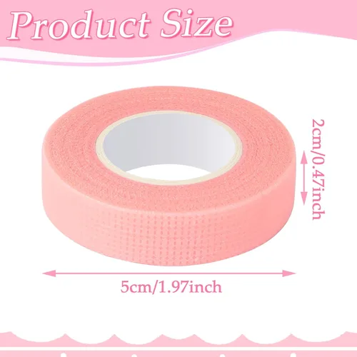 Miniatura 2 de UPINS 24 rollos de cinta de pestañas, cinta de tela microporosa transpirable para suministros de extensión de pestañas (rosa)