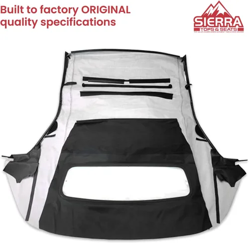 Miniatura 5 de Sierra Auto Tops - Tapa suave convertible de repuesto con ventana de vidrio calentado, compatible con Ford Mustang, Shelby y GT500 modelos Negro