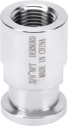 Miniatura 16 de Dernord Adaptador de abrazadera triple de 2" a virola de rosca FNPT de 1 pulgada para tubería sanitaria