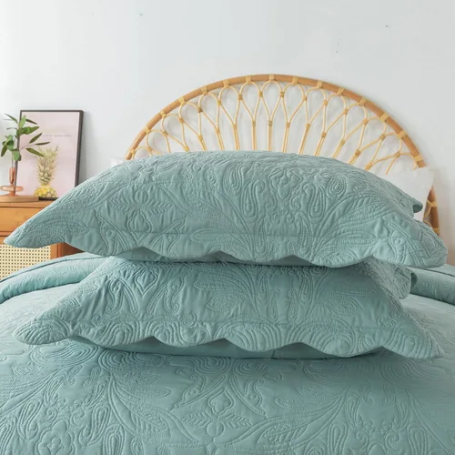 Miniatura 77 de HoneiLife - Juego de colcha de tamaño Queen, juego de ropa de cama de pana bordada de 3 piezas, colcha de lujo, ligera, cálida, para todas las Pana