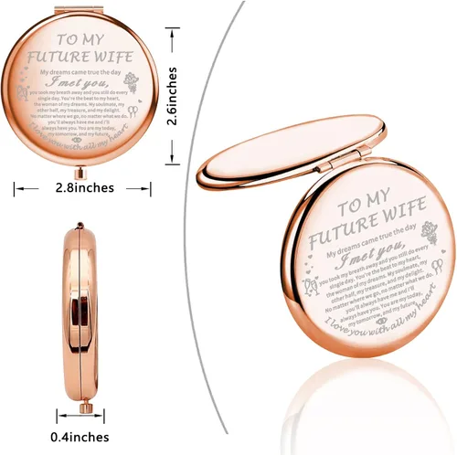 Miniatura 4 de UJIMS Regalos para mi futura esposa, espejo de maquillaje de novia para ser novia, regalo de compromiso para alma gemela, prometida, boda