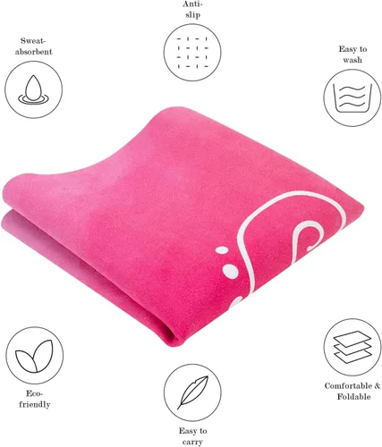 Miniatura 5 de Tapete de yoga de viaje, antideslizante, plegable, con bolsa de transporte para yoga, ejercicio, pilates, 0.059 in de grosor, ligero, esterilla