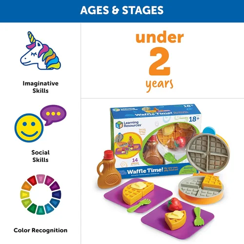 Miniatura 6 de Learning Resources New Sprouts Waffle Time - Juguetes de Cocina de Comida de Juego de Simulación para el Desayuno, Juego Educativo Montessori