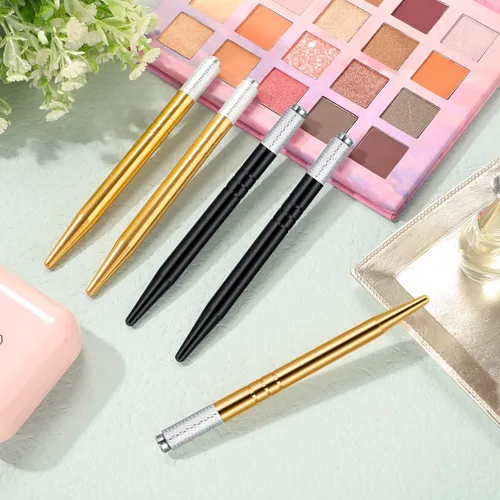 Miniatura 4 de Chumia 10 bolígrafos Microblading, bolígrafos manuales para cejas, herramientas manuales de aluminio, soporte manual ligero para suministros