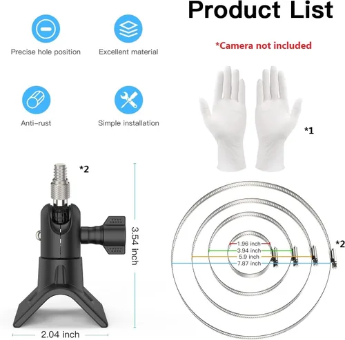 Miniatura 6 de Soporte de cámara exterior para Arlo Pro 5S/Pro 3/Ultra 2/Essential XL, para eufyCam 2C/2C Pro y más cámara roscada de 1/4 pulgadas sin montaje